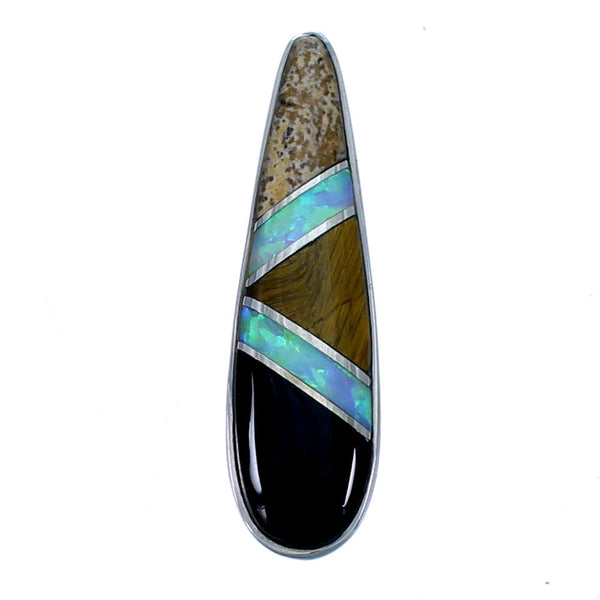Authentic Sterling Silver And Multicolor Southwestern Pendant SX112985